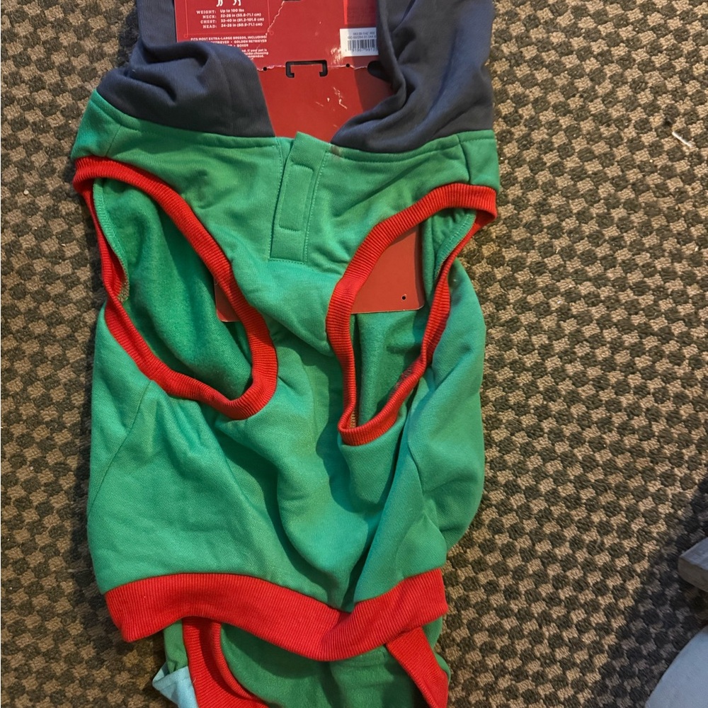 Boots & Barkley Red and Green Dog Hoodie